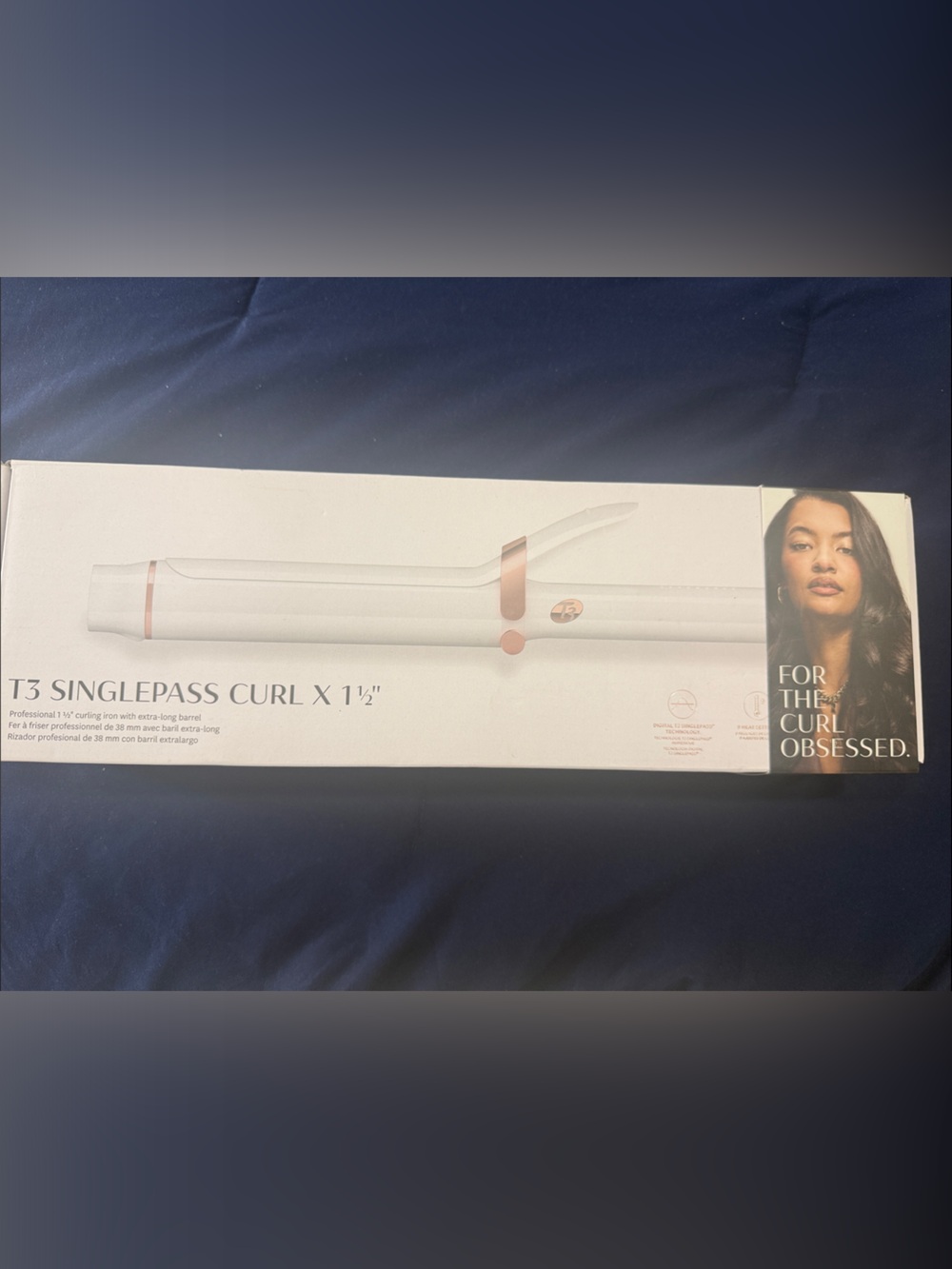 T3 White and Rose Gold 1.5" Curling Iron - SinglePass X